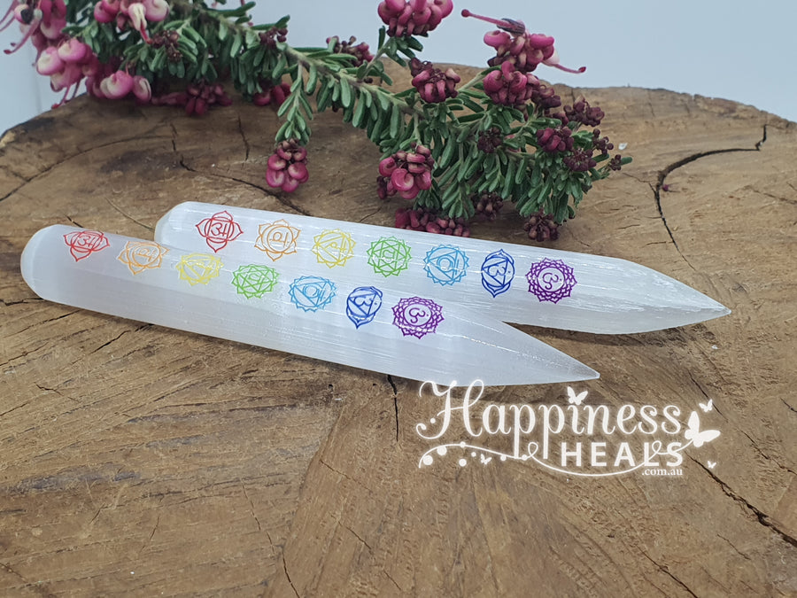 Selenite Chakra Wand