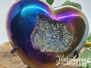 Titanium Agate Heart