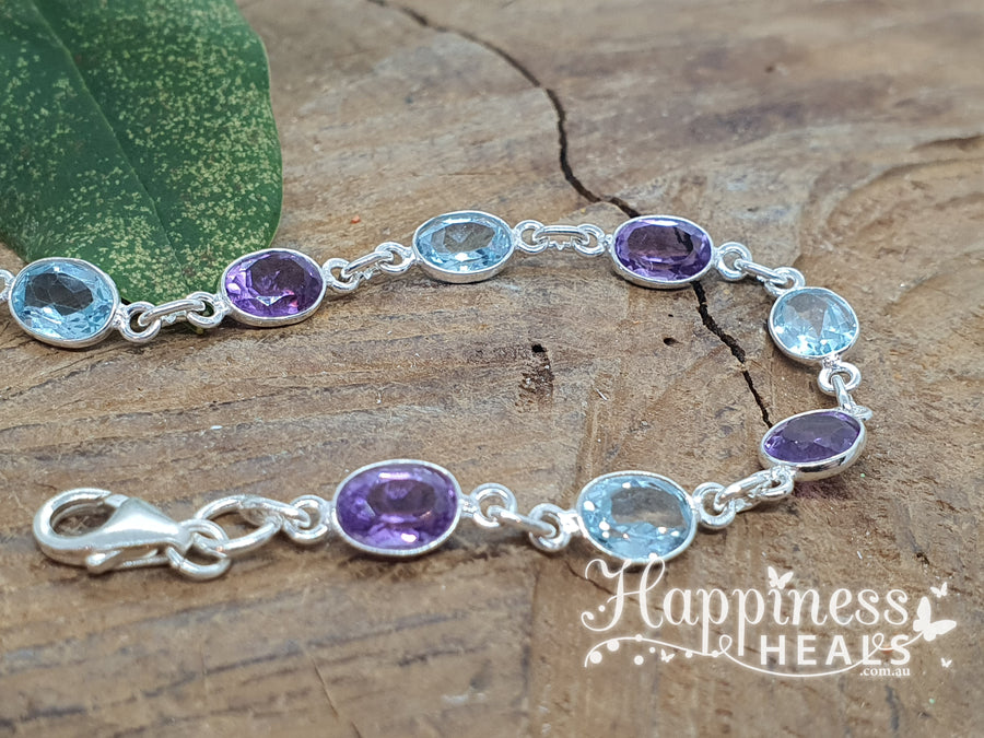 Amethyst & Blue Topaz Bracelet