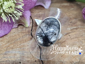 Tourmalinated Quartz Ring