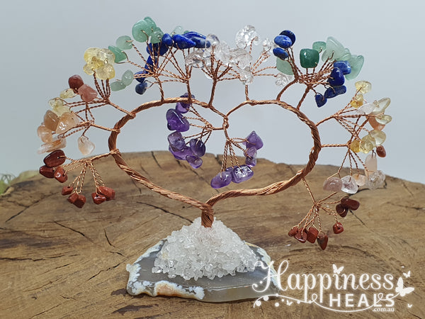 Crystal Chip Heart Chakra Tree