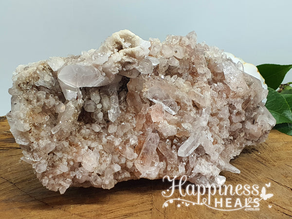 Clear Quartz Cluster With Hematite