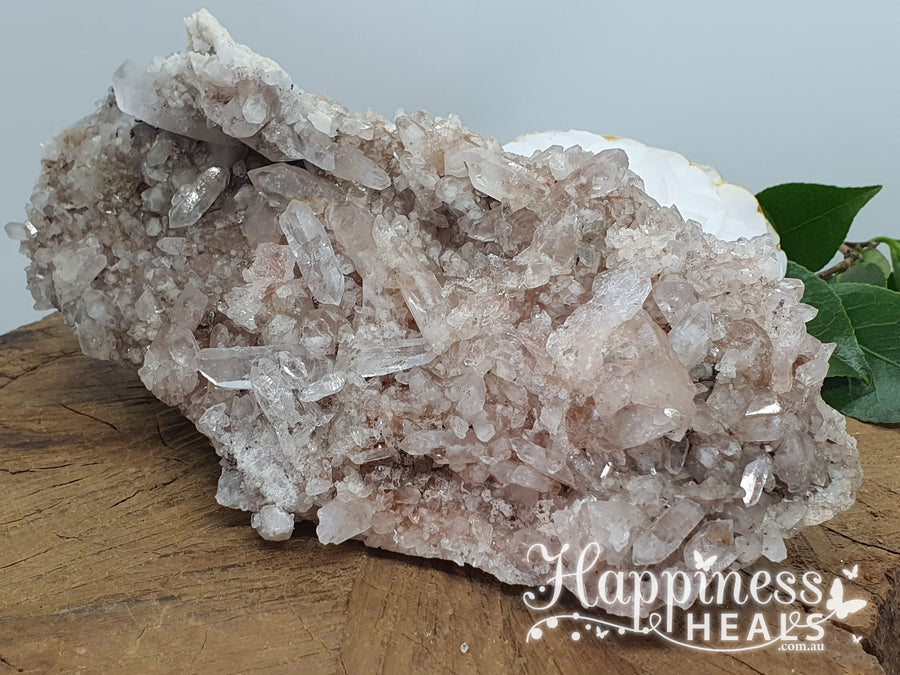 Clear Quartz Cluster With Hematite