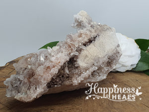 Clear Quartz Cluster With Hematite