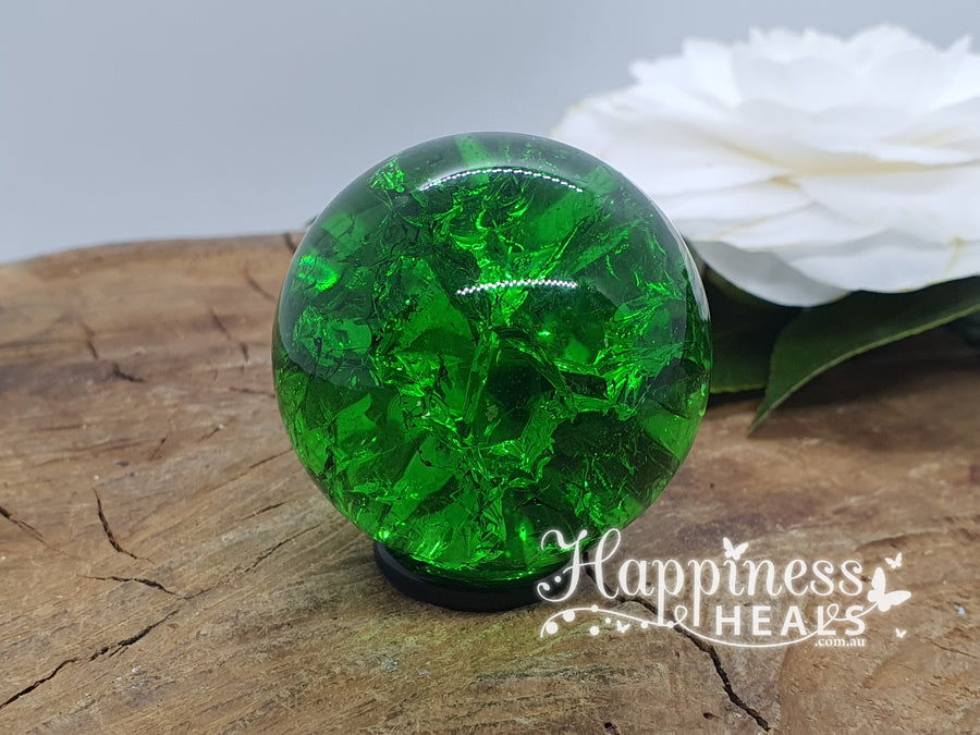 Crackle Green Quartz Sphere