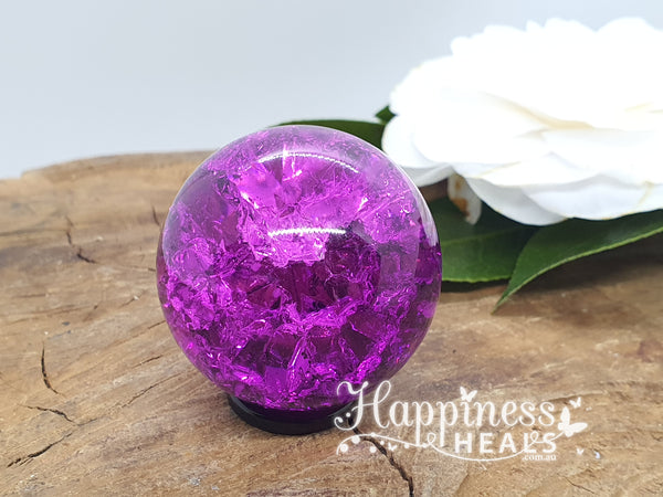 Crackle Purple Quartz Sphere