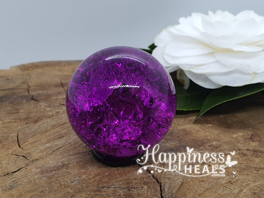 Crackle Purple Quartz Sphere