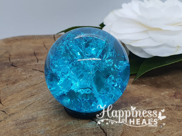 Crackle Blue Quartz Sphere