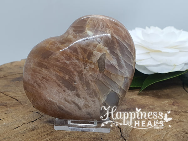 Peach Moonstone Heart