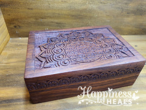 Mandala Carved Wooden Box