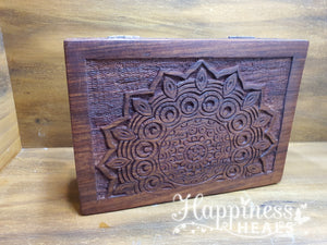 Mandala Carved Wooden Box