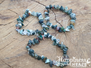 Moss Agate Chip Bracelet