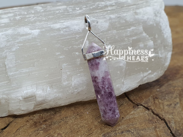 Lepidolite Double Point Pendant