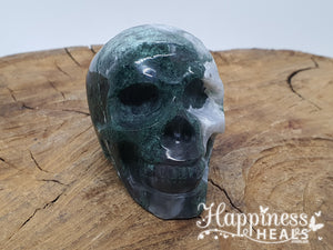 Moss Agate Skull