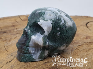 Moss Agate Skull