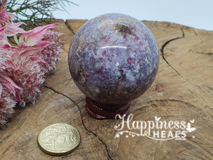 Lepidolite Sphere - 65mm Dia