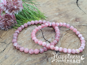 💕 Rhodochrosite 6mm Ball Bracelet – Love & Emotional Healing 💕