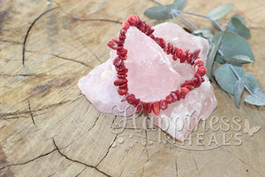 Red Coral Chip Bracelet